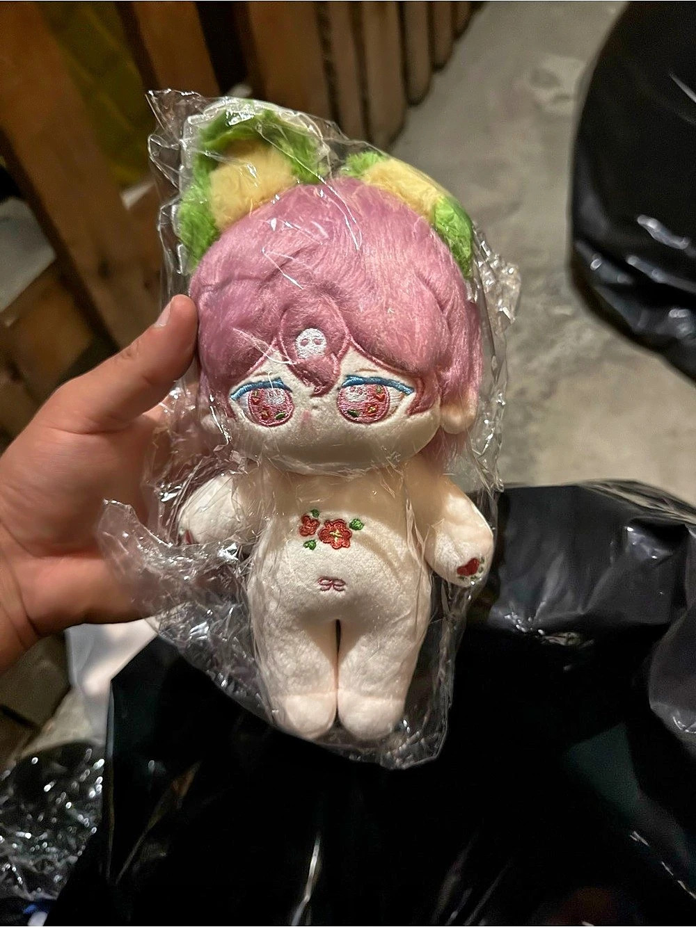 Plush Stuffed Animal Pink & Green New 20 cm